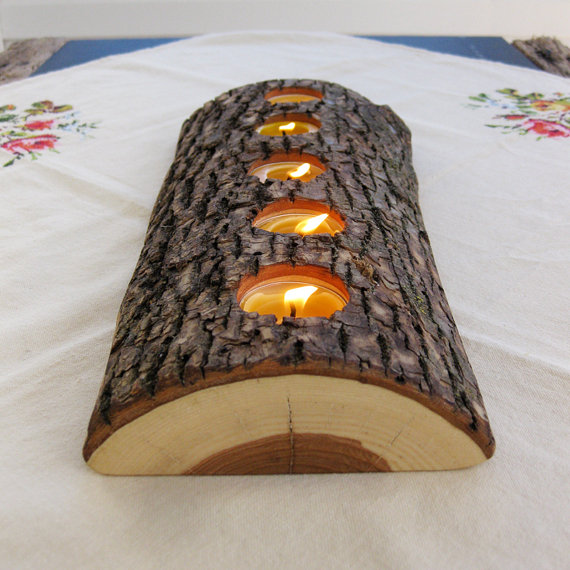 DIY tealight wood candle holder