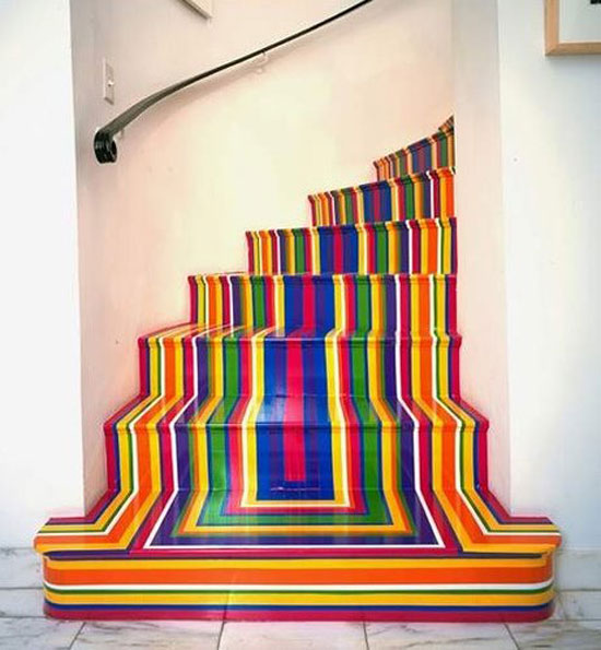 20 Mind-blowing Multi-colored Stairs