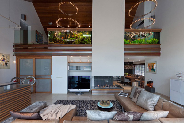 Eclectic Apartment in the Netherlands Integrating an Aquarium