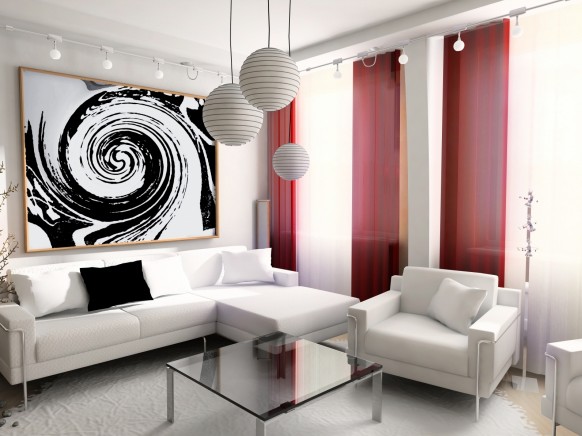 20 Wonderful Black and White Contemporary Living Room Designs