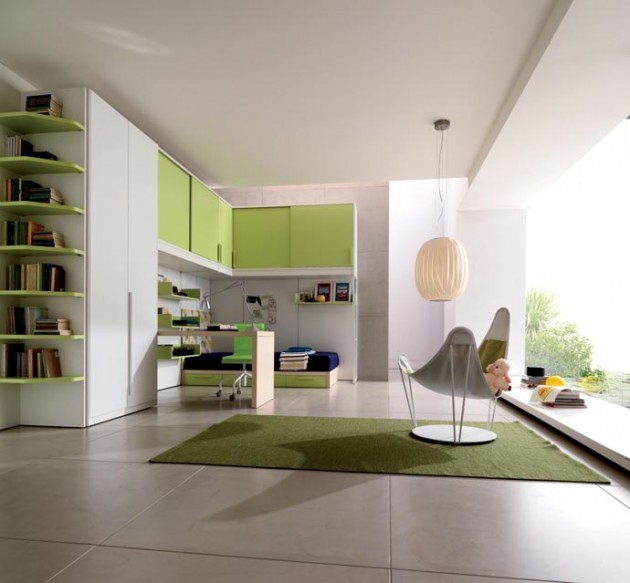 30 Attractive Green Kids Room Designs
