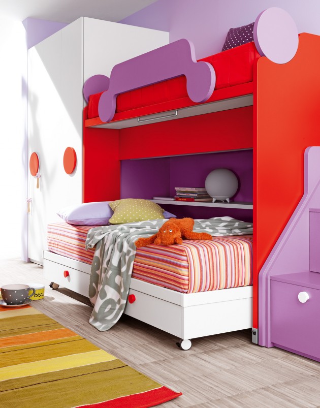 Minimalist Cool Bunk Bed Ideas Pictures with Electrical Design