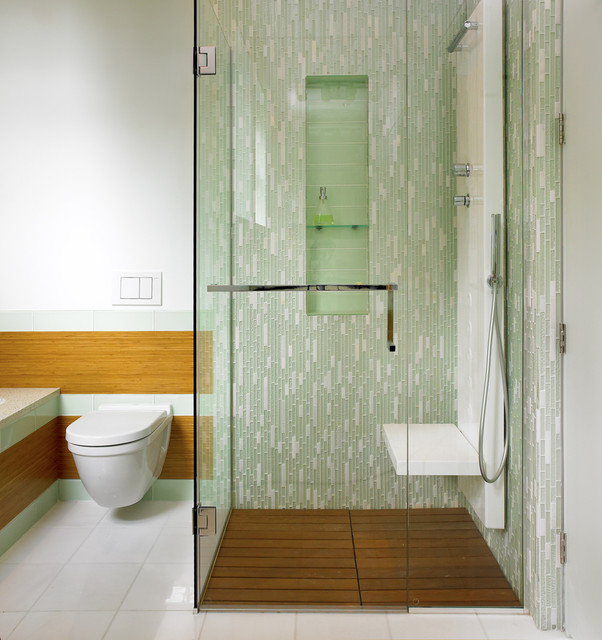 16 Fancy Bathroom Combined Flooring Ideas