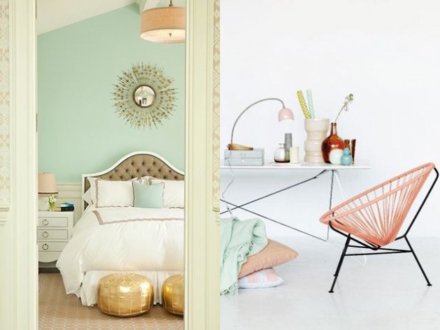 20 Lovely Peach And Mint Interior Designs
