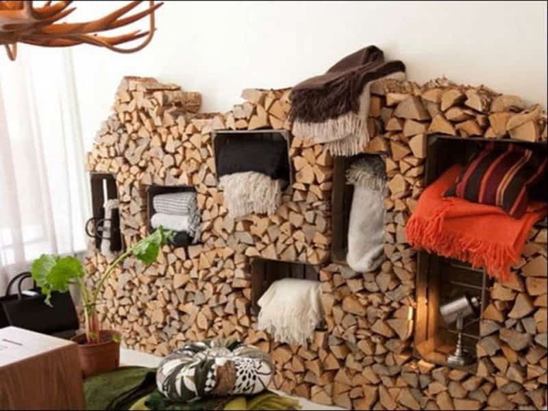 26 Impressive Wood Log Wall ideas