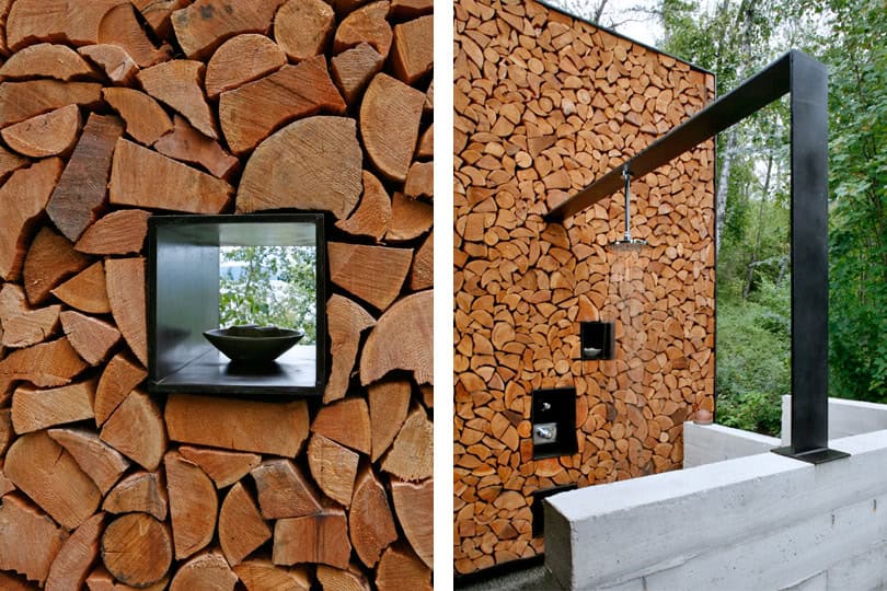 26 Impressive Wood Log Wall ideas