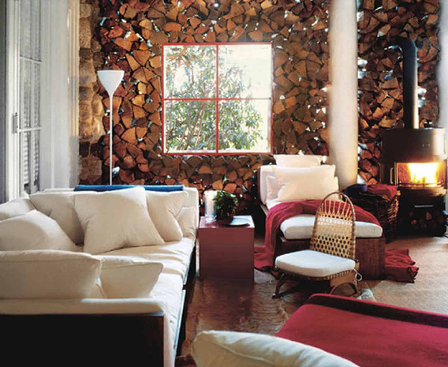 26 Impressive Wood Log Wall ideas