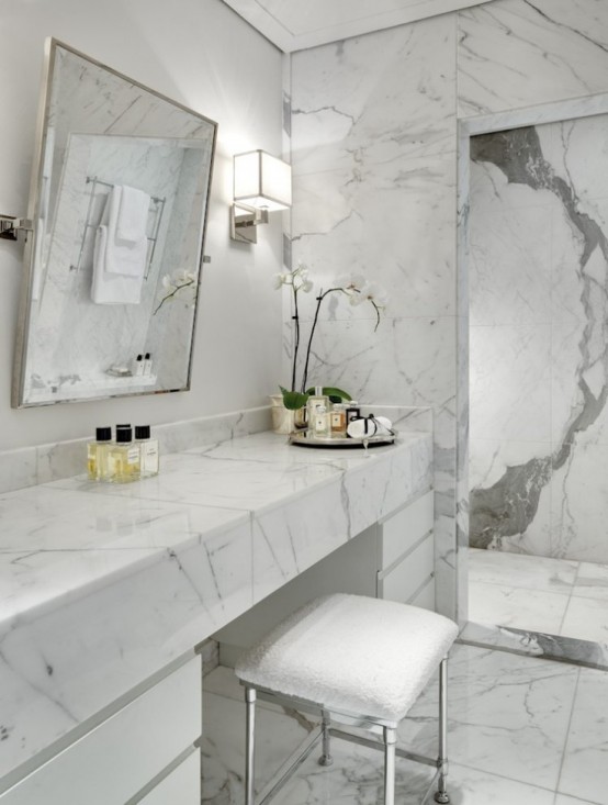27 exquisite marble bathroom design ideas