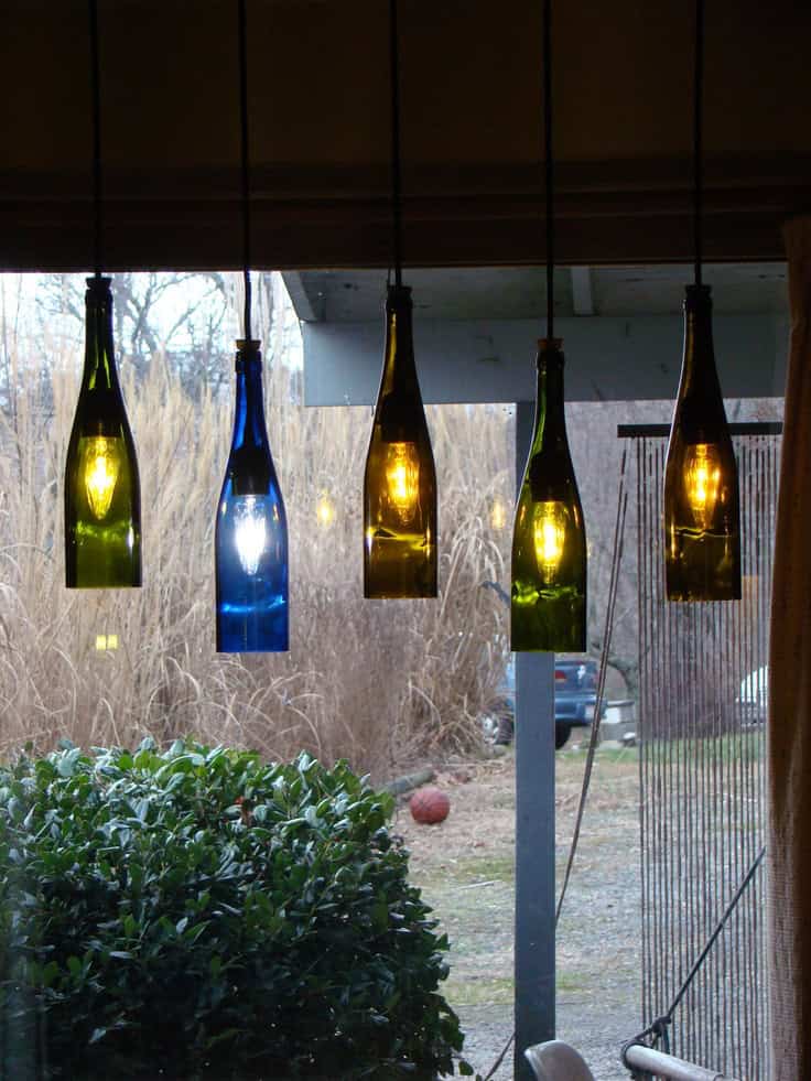 19 Inexpensive & Creative DIY Wine Bottle Lighting Ideas