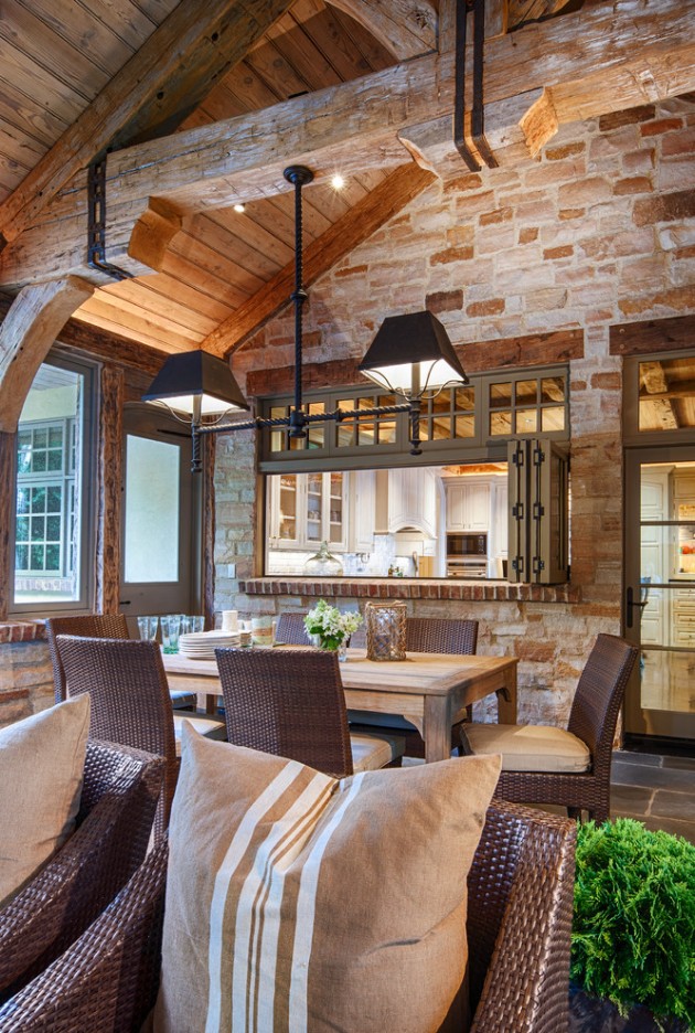 rustic interior dining designs season elegant elegance winter decorating ranch outdoor patio kitchen enclosed porch decor stone pass window wood