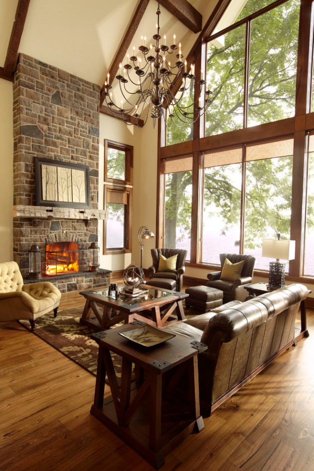 living rustic cozy designs ensure comfort cottage modern traditional fireplace wood country table interior