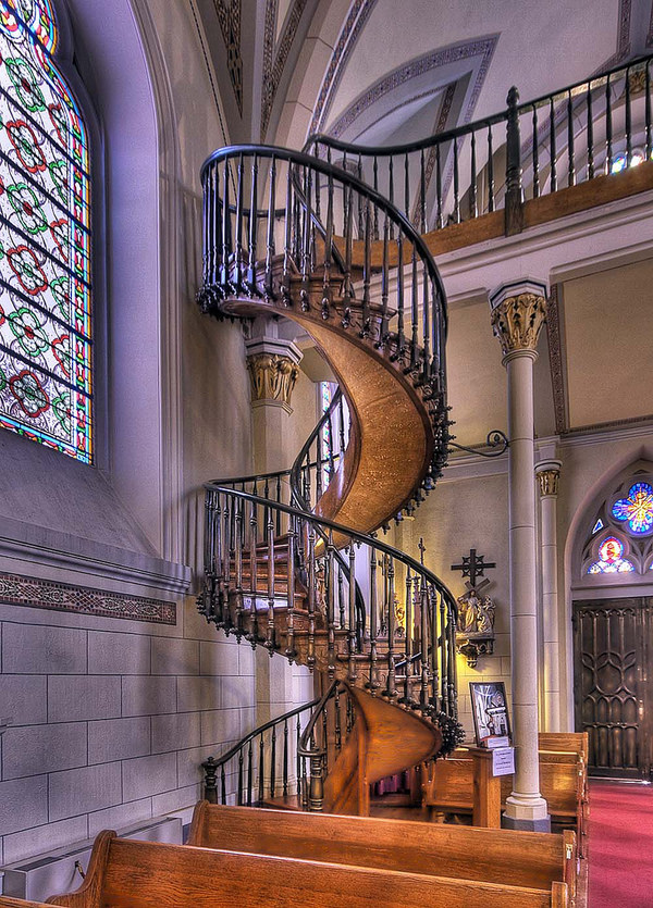 spiral staircase stairs mexico chapel loretto elegant fe santa modern staircases stair decor stairway spiraling greatest church every lady light