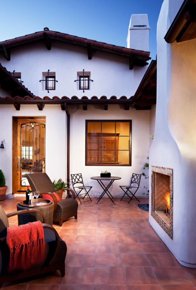 interior outdoor patio hacienda mediterranean courtyard spanish homes designs tile garden luxurious hilltop diego san living indoor floor residence remodel