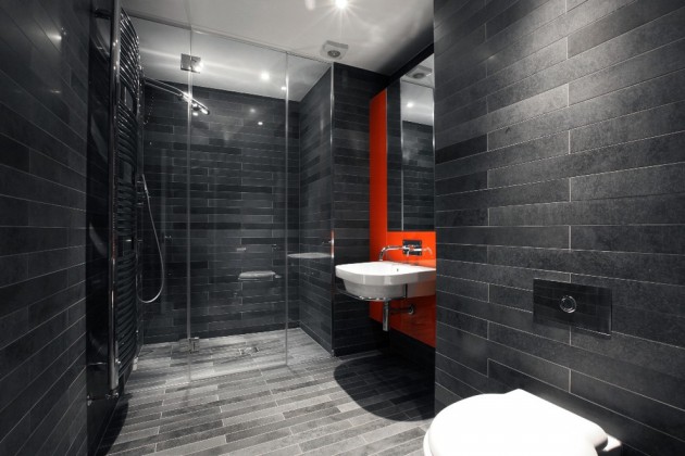 bathroom gray orange designs contemporary interior feature dulwich residence east tremendous inspire today bathrooms colors project harris accent serene minimal