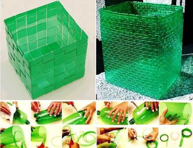 #1 Cubical Storage Unit Made From Plastic Bottles