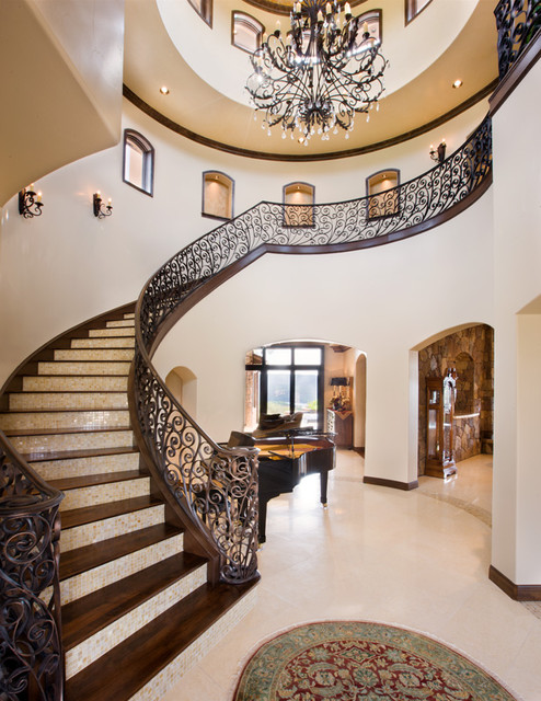 entrance hall staircase designs extravagant entryway beautiful entry glamourous stairs homes tile source trendecors mediterranean
