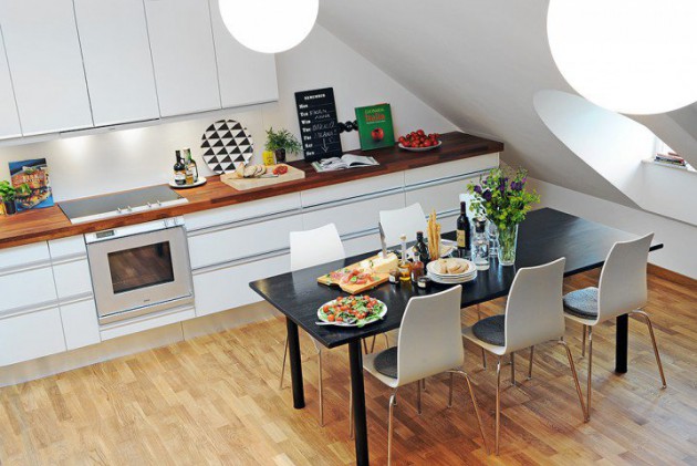 cool attic kitchen design idea