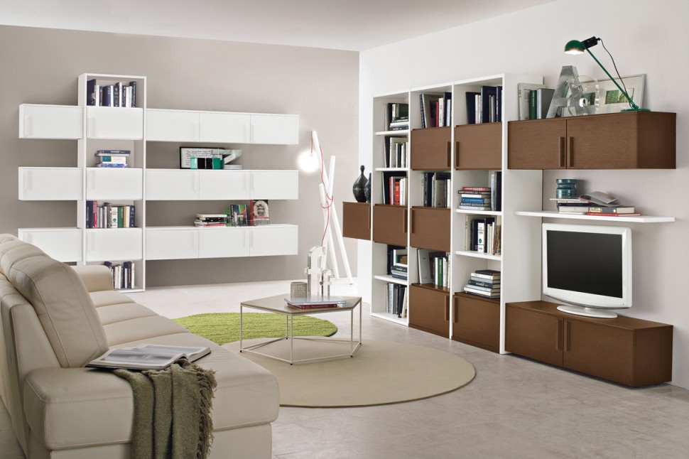 modern living room storage