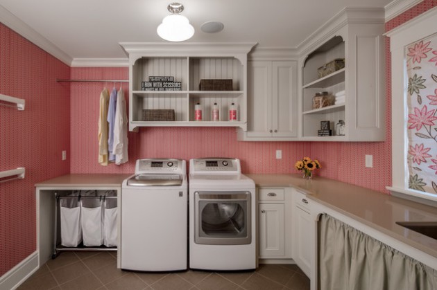 17 L-Shaped Laundry Designs For Better Use Of The Space & Functionality