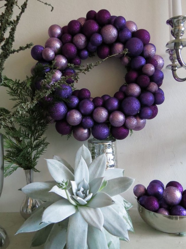 New Purple Christmas Decorations with Simple Decor