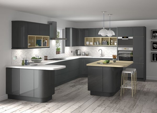 Grey Grayish White Kitchen Design Ideas Pictures