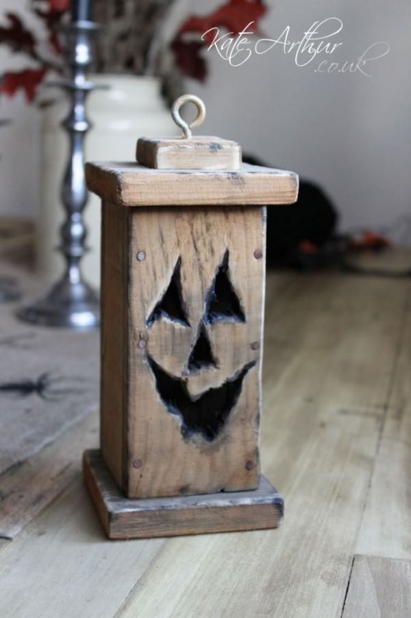 halloween wood decorations diy reclaimed pallet wooden crafts projects pallets fall pumpkin decoration craft cool lanterns fascinating truly woodworking boards