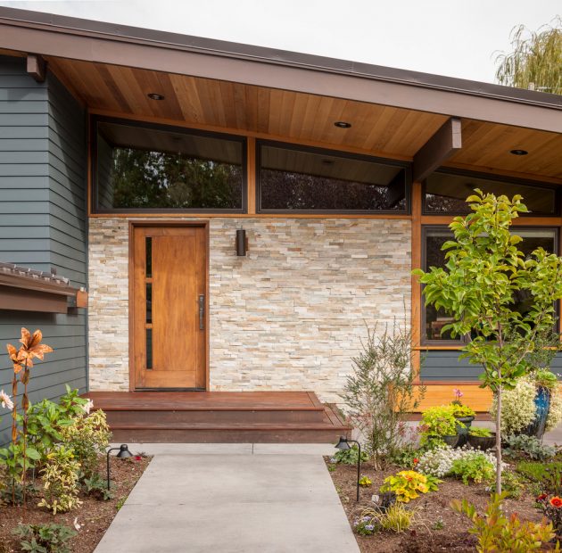 Mid Century Modern Architecture Home Entrance Design