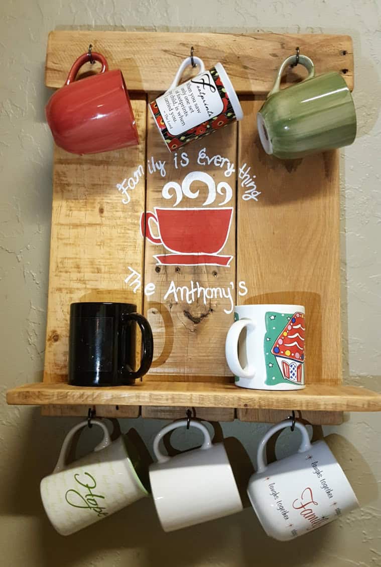 17 Rustic Handmade Mug Rack Designs For Your Kitchen
