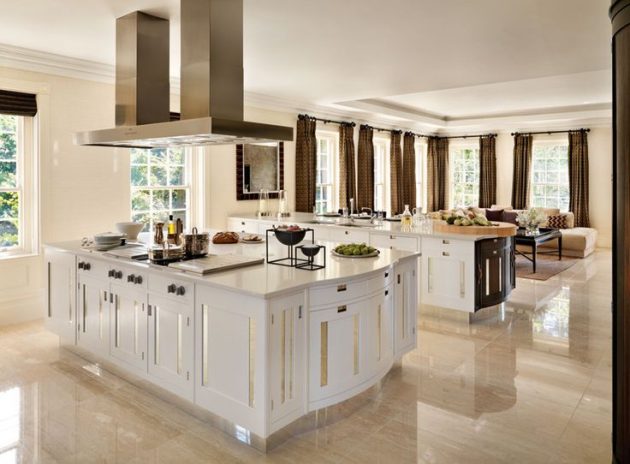 15 delightful kitchen designs with marble flooring for luxurious look