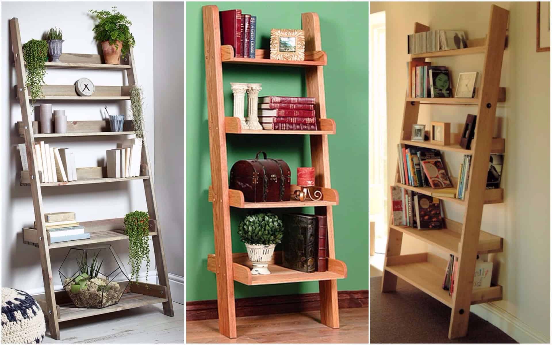 15 Outstanding Bookshelf Designs Made Of Repurposed Ladders