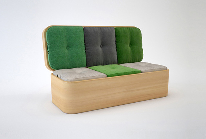 Convertible Sofa Easily Transformed into a Small Dining Table