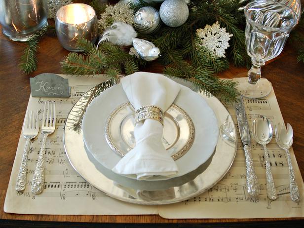 Classic Silver and White Table Decor