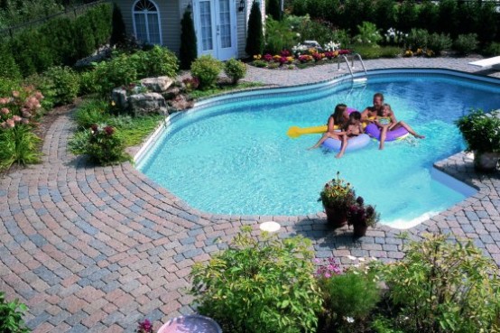 25 Ideas Of Stone Pool Deck Design