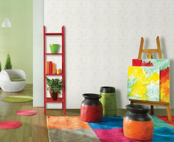 Create a colours dreamful atmospehere in kids room with wallpapers