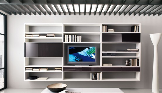 How to use living room walls to create modern shelves