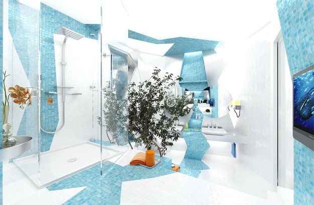 Amazing colorful bathroom design by Gemelli Design
