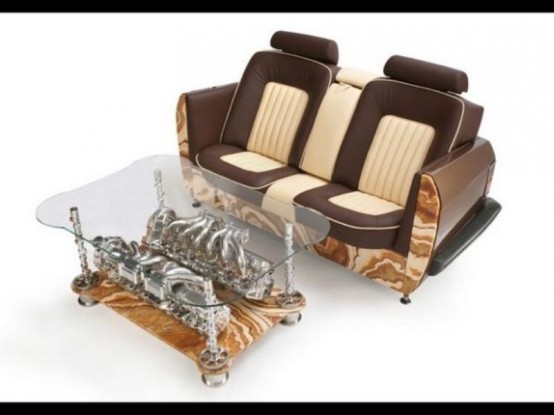 Unique Coffee Tables And Sofas Made Of Car Parts