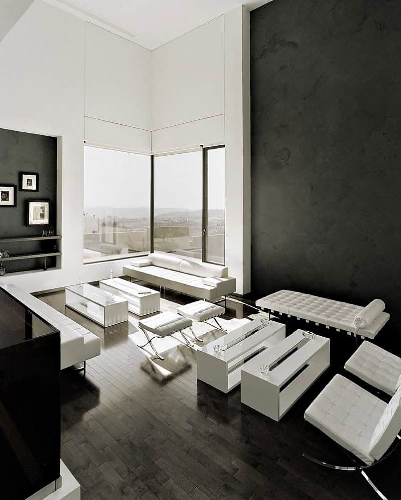 20 Wonderful Black and White Contemporary Living Room Designs