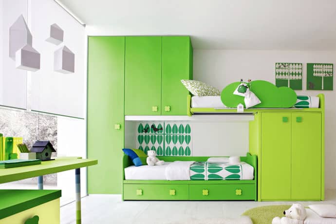 30 Attractive Green Kids Room Designs