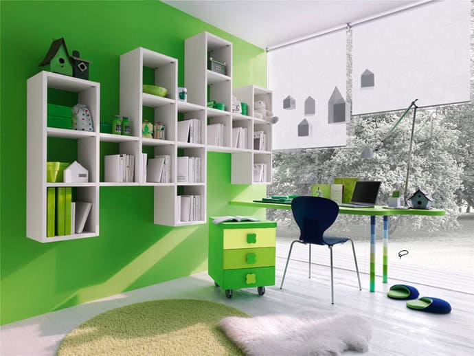 30 Attractive Green Kids Room Designs