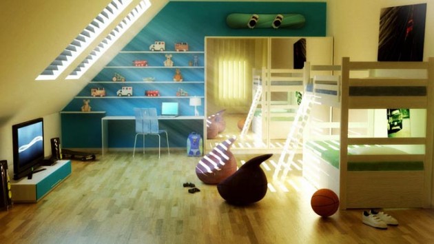 30 Attractive Green Kids Room Designs