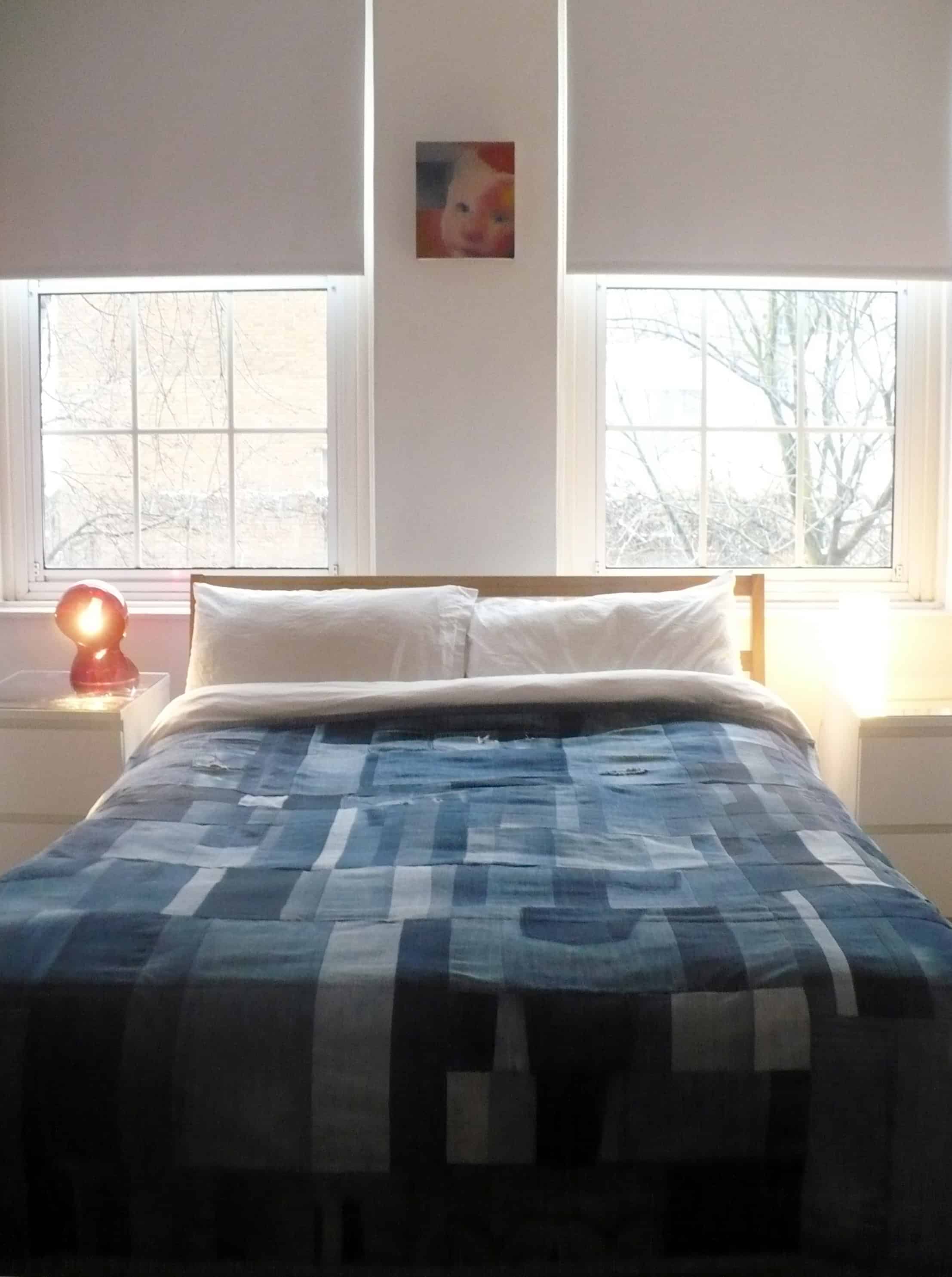 10. Make interesting bed quilt out of denim. 10