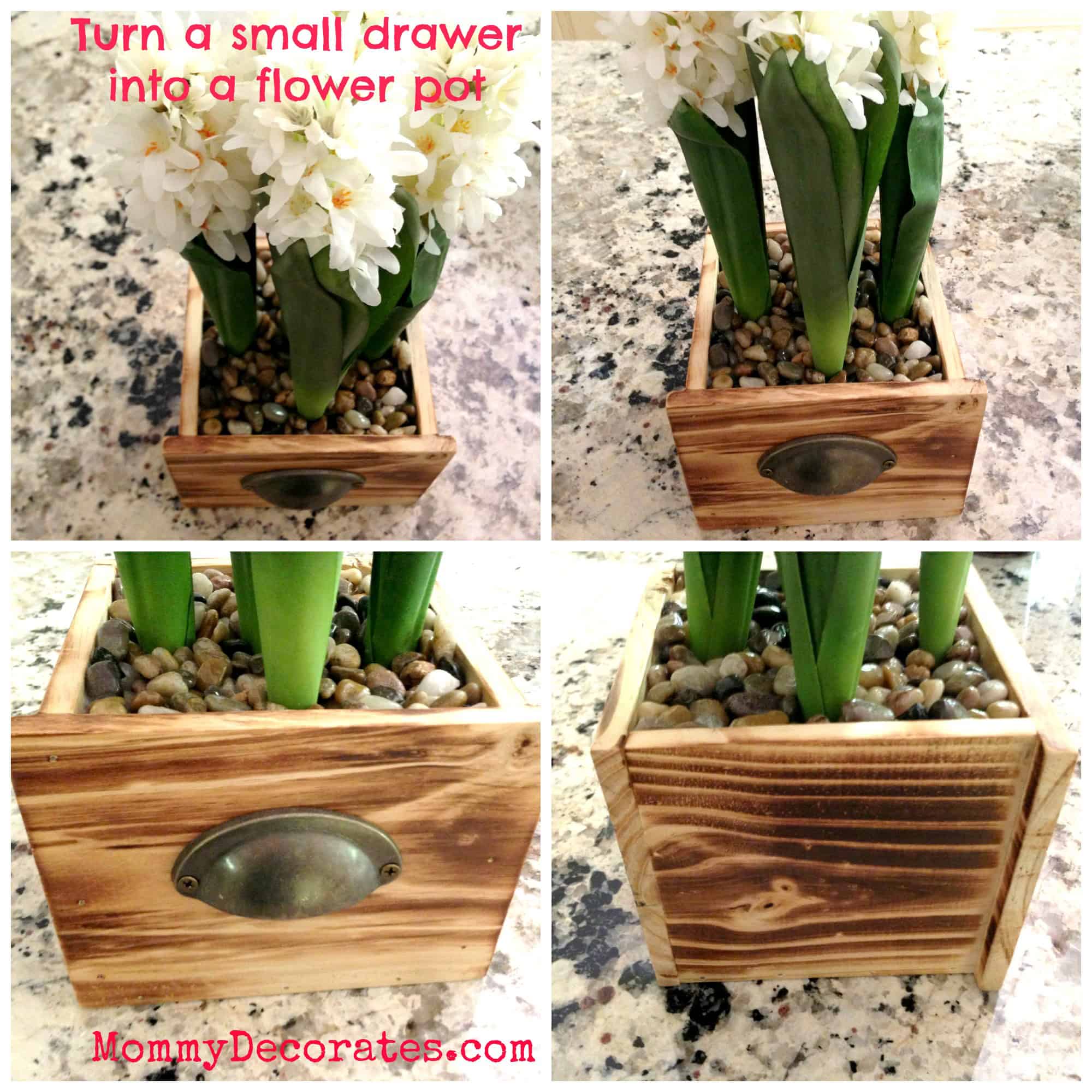 17. Turn a small drawer into a flower pot. 17