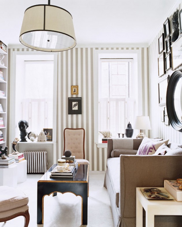 20 Elegant and Classy Striped Walls