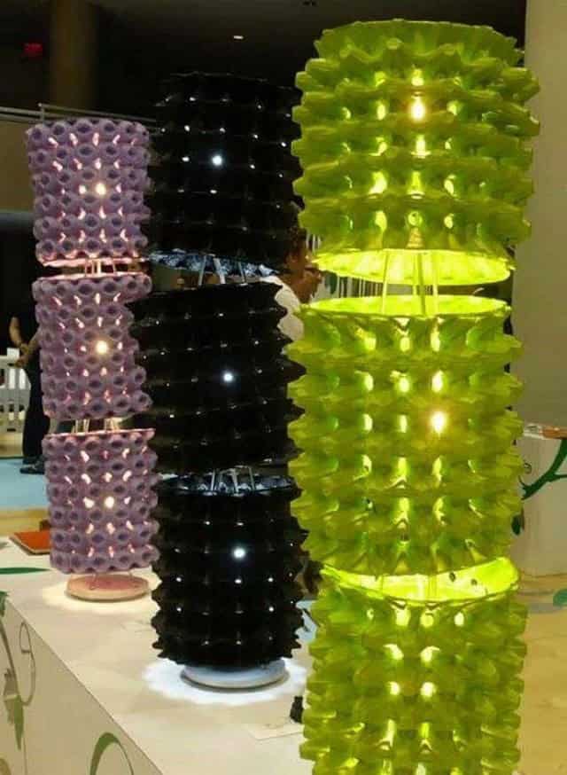 6. Cool painted lamps made out of egg cartons. 6