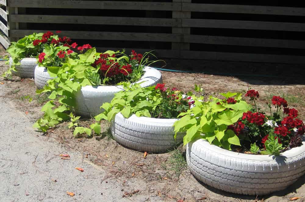 Charming DIY Ideas How to Reuse Old Tires naturalearning._org_content_painting-tire-planters1