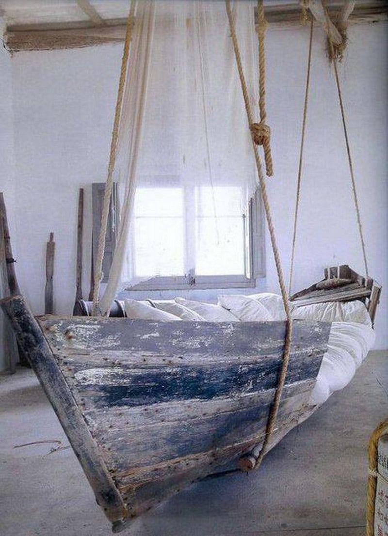 5. Wow. Old boat made as a swing bed. 5