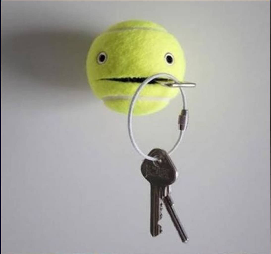 6. Tennis ball as a key holder. Lovely idea… 6