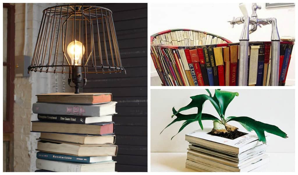 20 Repurposed DIY Vintage Books Ideas
