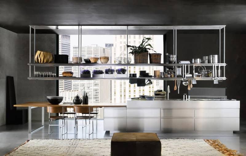 Top 22 Extraordinary Kitchens with Open Shelves arclickdesign._com_arclinea-cucine-design-in-acciaio-inox-convivium-modello-composizione-1_